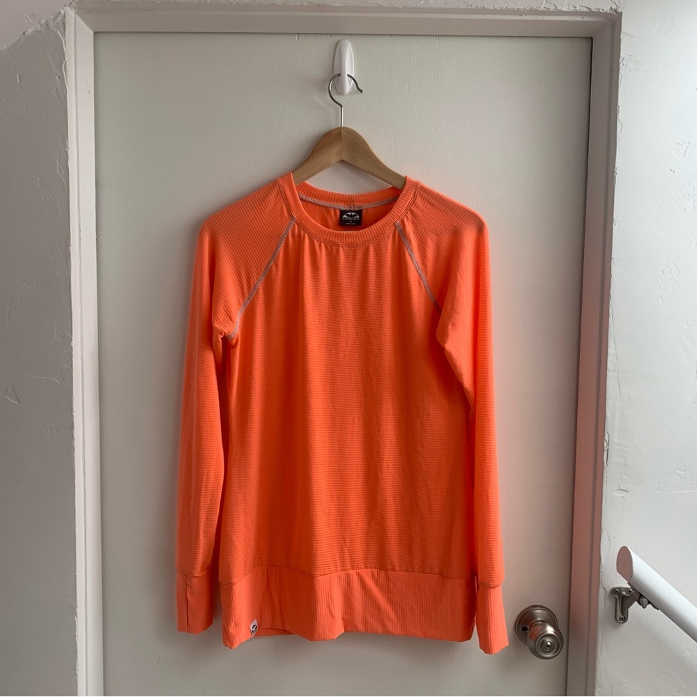 Corbeaux Coral Orange Long Sleeve Activewear Tee (size M)